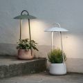 Outdoor Lamp with Planter in Clay, Aluminum and Brass - Cappello
