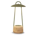 Outdoor Lamp with Planter in Clay, Aluminum and Brass - Cappello Viadurini