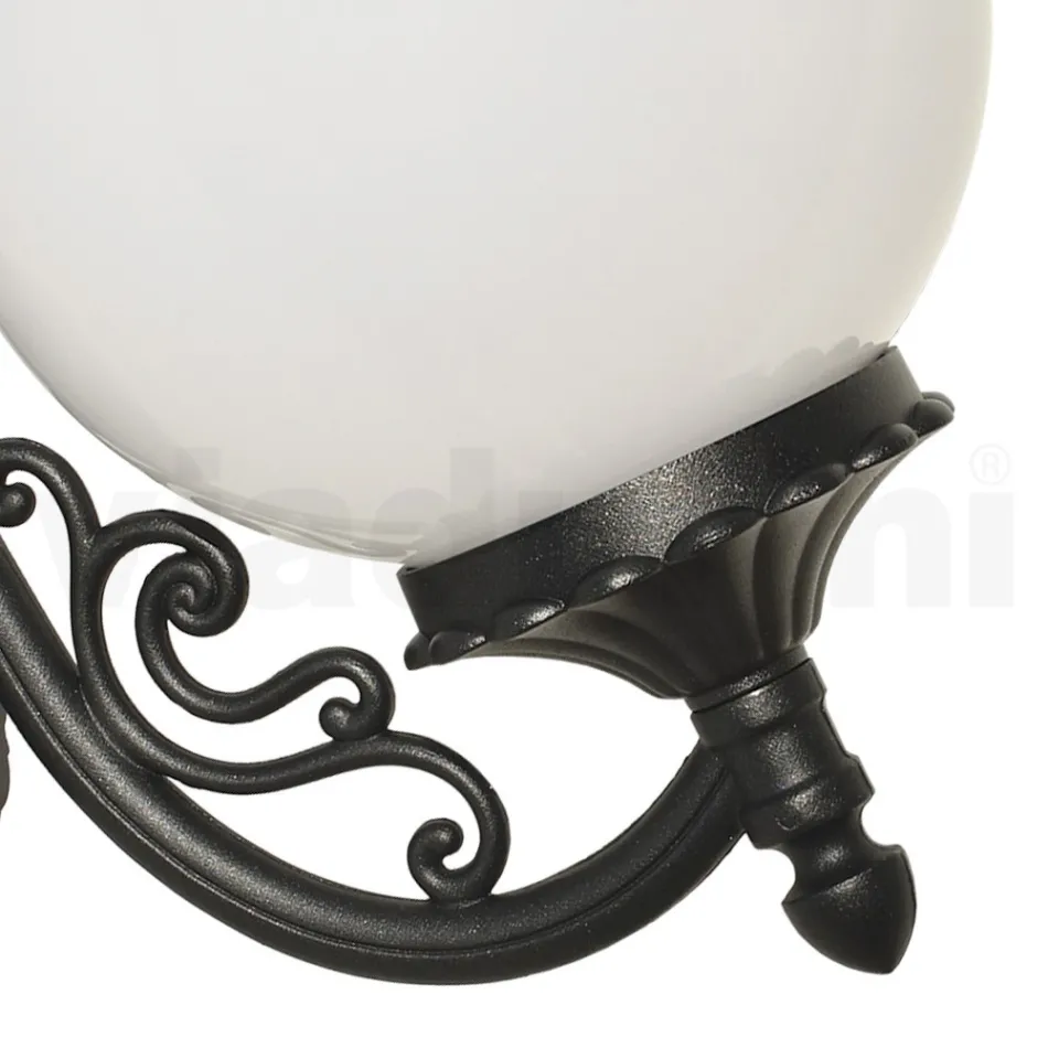 Outdoor Lamp in Aluminum with Opal Acrylic Sphere - Trovaanthracite Viadurini