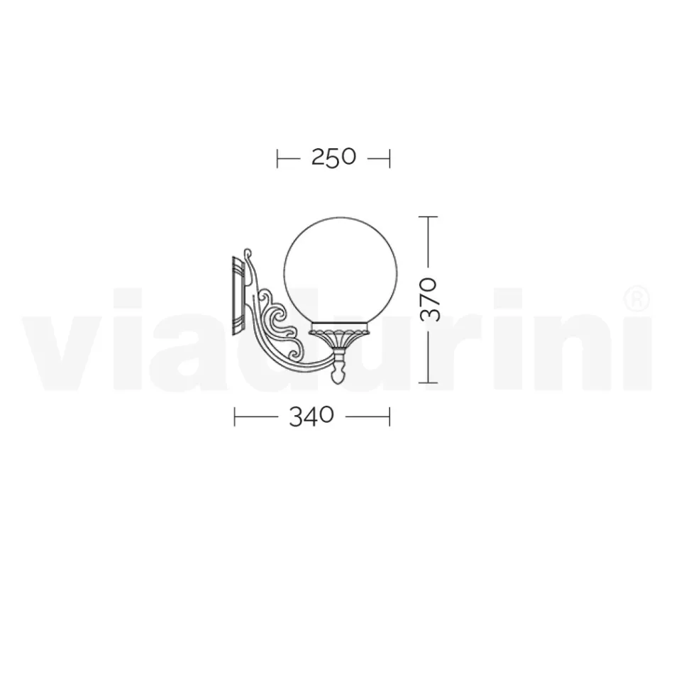 Outdoor Lamp in Aluminum with Opal Acrylic Sphere - Trovaanthracite Viadurini