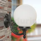 Outdoor Lamp in Aluminum with Opal Acrylic Sphere - Trovaanthracite Viadurini