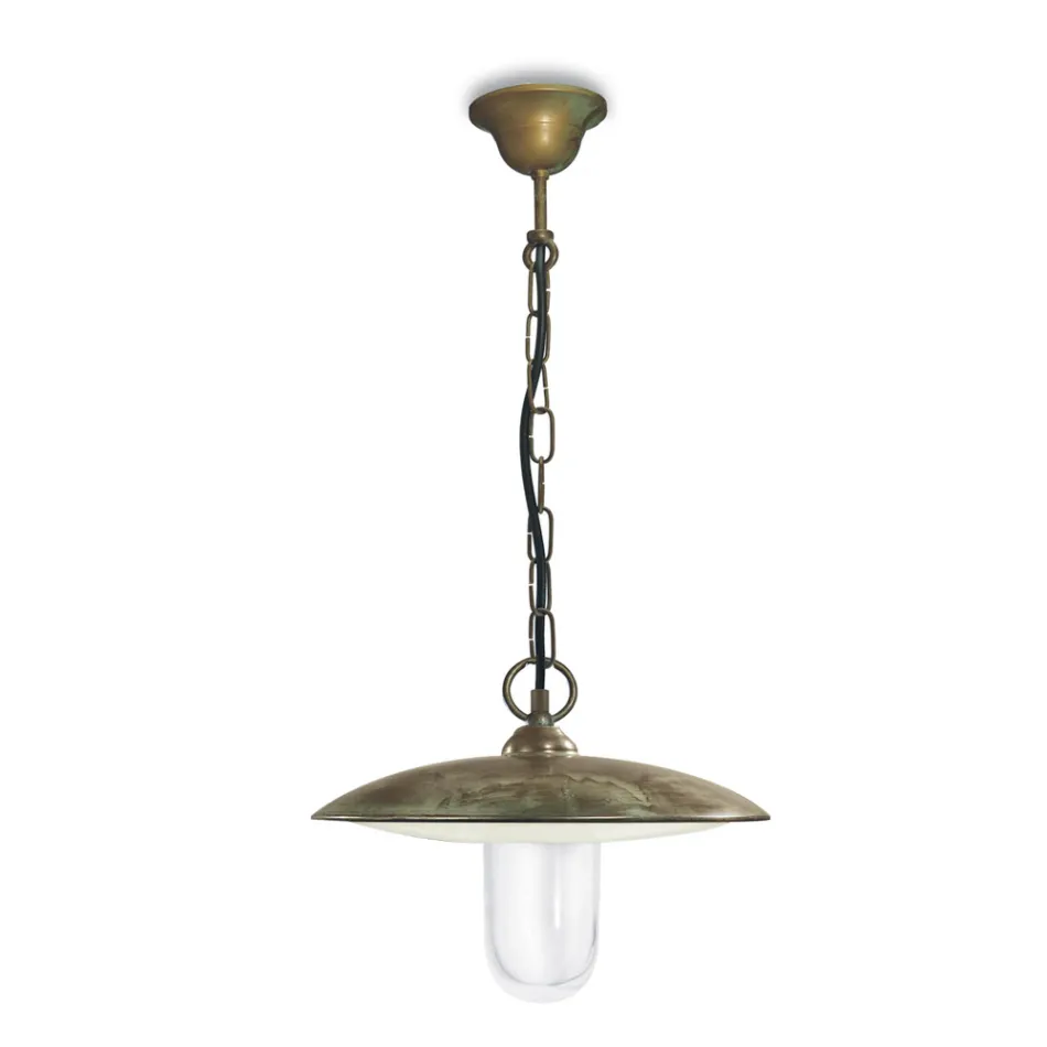 Outdoor Lamp in Brass, Glass and IP44 Made in Italy - Drago Viadurini