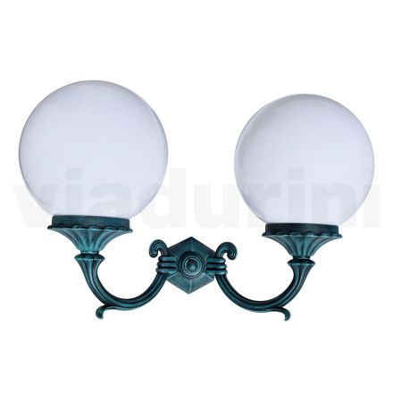 Garden Lamp with 2 Acrylic Lights and Aluminum Structure - Trovanero Viadurini