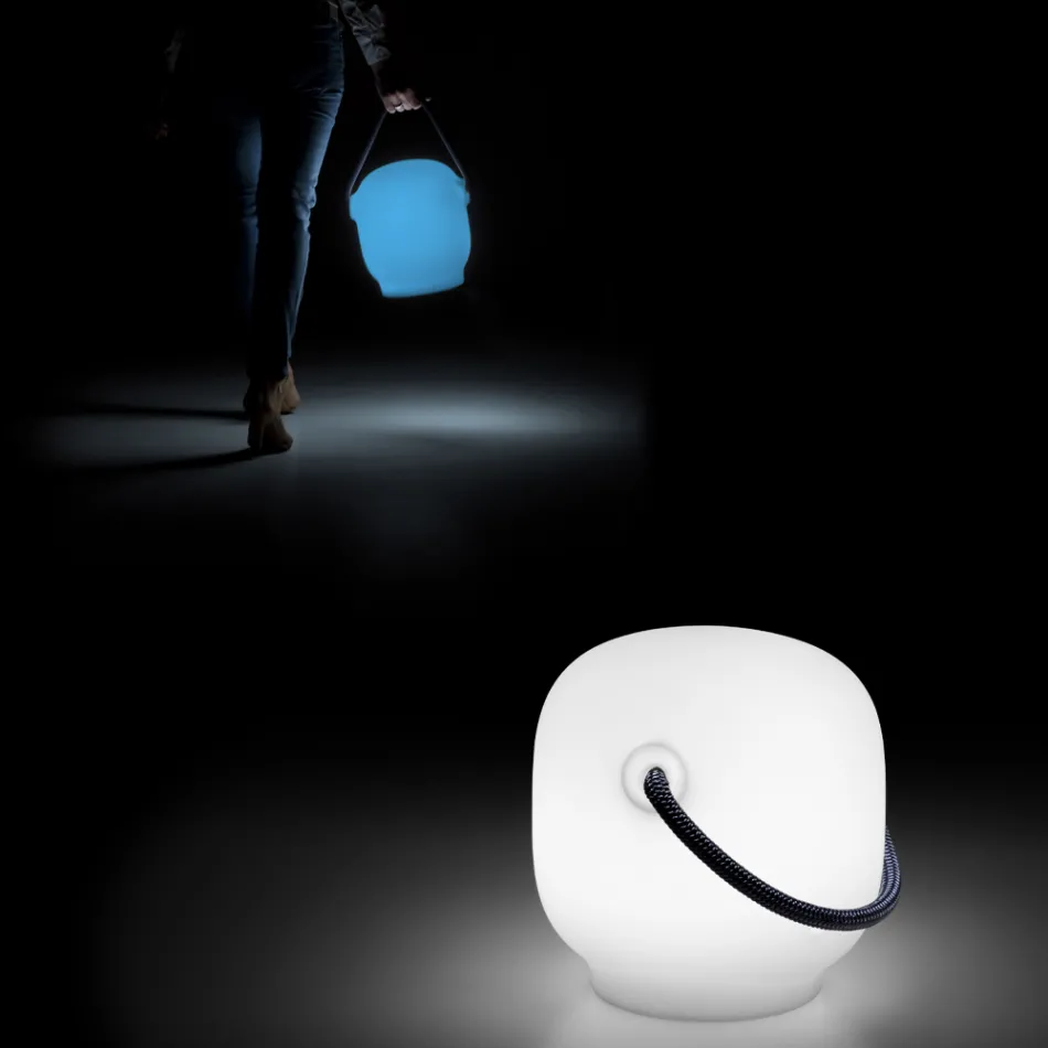 Garden Lamp in Polyethylene with Handle Made in Italy - Galicia Viadurini