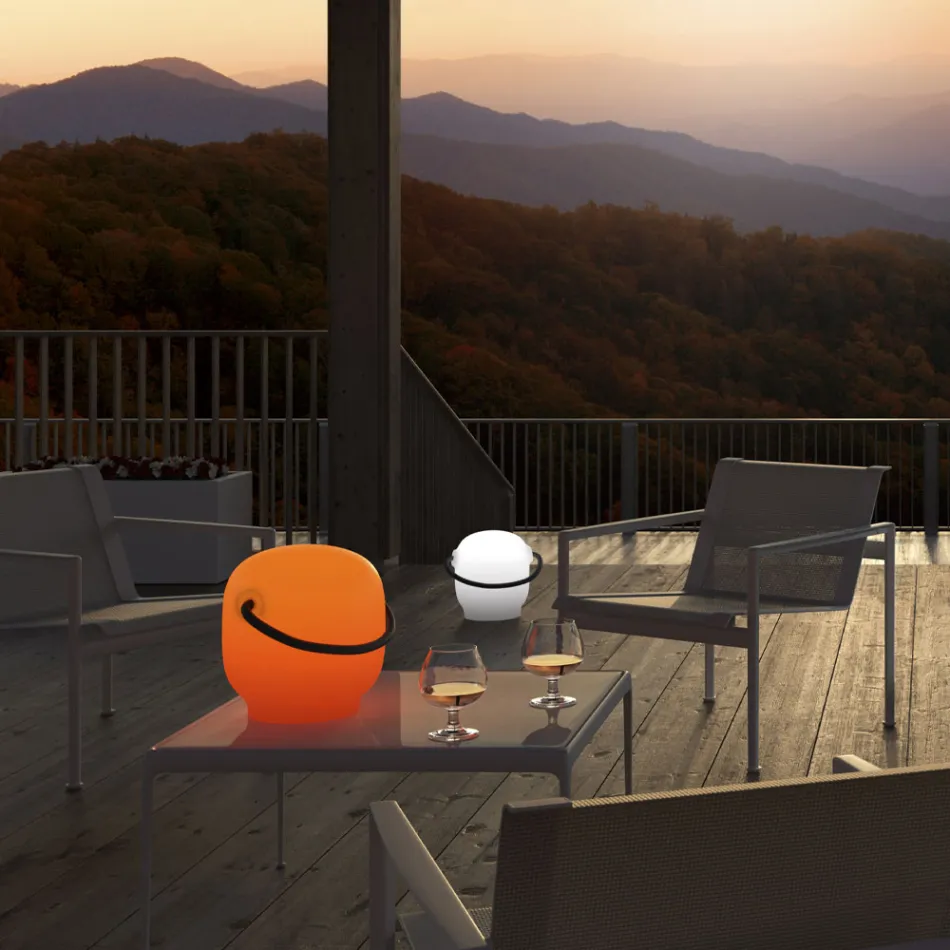 Garden Lamp in Polyethylene with Handle Made in Italy - Galicia Viadurini