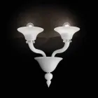 Wall Lamp with 2 Lights in Handcrafted Venice Glass - Ismail Viadurini