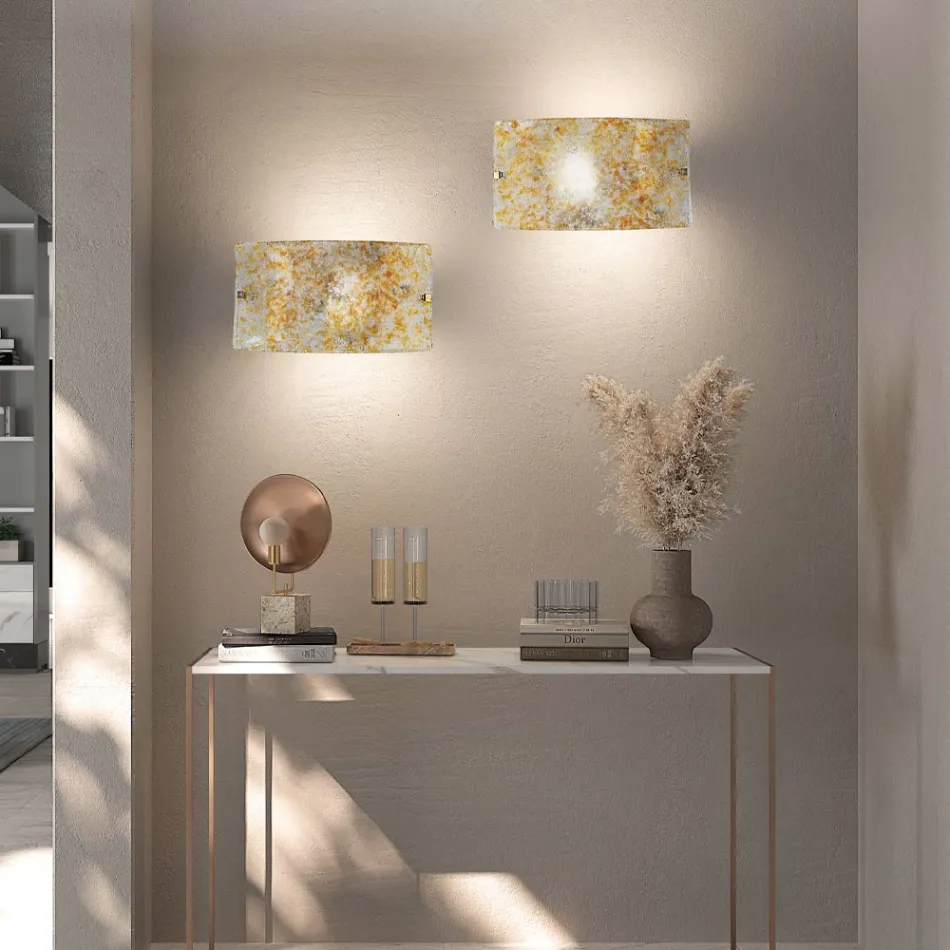 Handcrafted Wall Lamp in Blown and Decorated Venetian Glass - Mary Viadurini