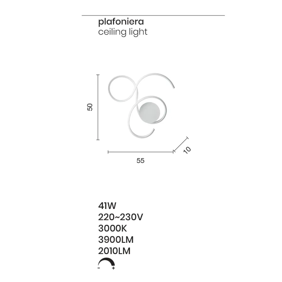 Wall Lamp with LED in Painted Metal Modern Design - Trella Viadurini