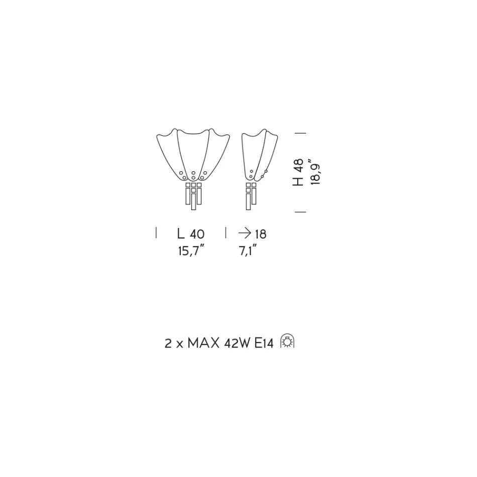 Amber-colored Venice Glass Wall Lamp Made in Italy - Fabiana Viadurini