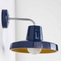 Modern wall lamp in tuscan maiolica and brass, Rossi – Toscot