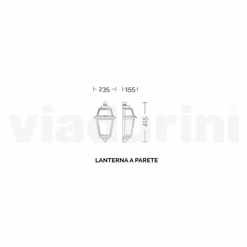 Wall lamp for classic outdoor made in Italy, Kristel aluminum Viadurini