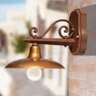 Outdoor Wall Lamp in Aluminum and Brass Made in Italy - Adela Viadurini