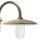 Vintage Brass and Clear Glass Outdoor Wall Lamp - Dragon Viadurini