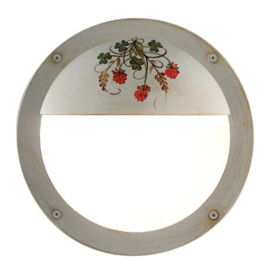 Round Hand Painted Aluminum Garden Wall Lamp - Brindisi Viadurini