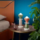 High Ceramic Table Lamp in 2 Colors Made in Italy - Berimbau Viadurini