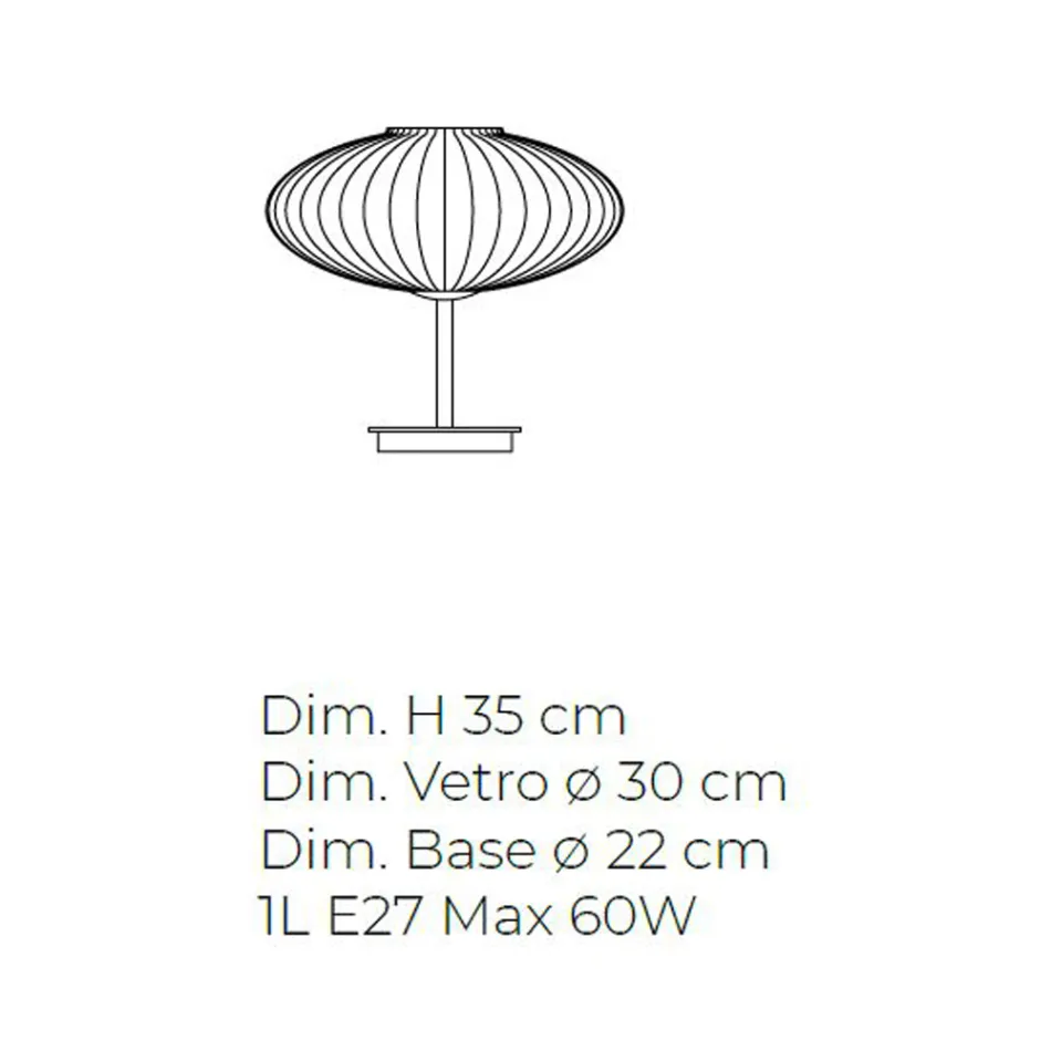 Artisan Table Lamp in Hand Blown Glass in Venice - Dafne Viadurini