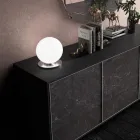 Artisan Table Lamp in Blown White Venetian Glass - Snow Viadurini