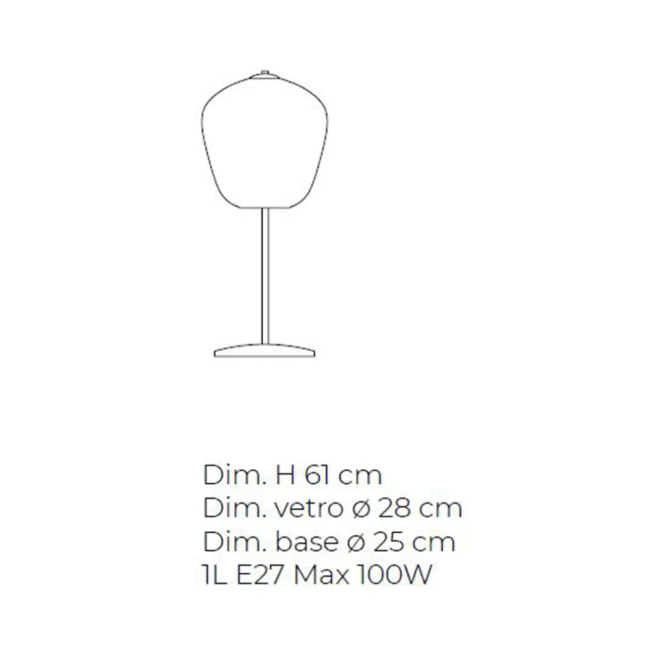 Handcrafted Venetian Blown Glass Table Lamp - Dalia Balloton Viadurini