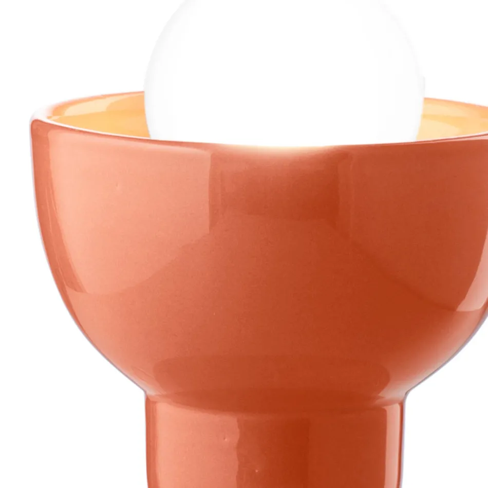 Low Ceramic Table Lamp in 2 Colors Made in Italy - Berimbau Viadurini