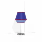 Blue Table Lamp with Chromed Metal Structure Made in Italy - Soya Viadurini