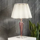 Classic Table Lamp Handmade in Glass and Crystal - Mariangela Viadurini
