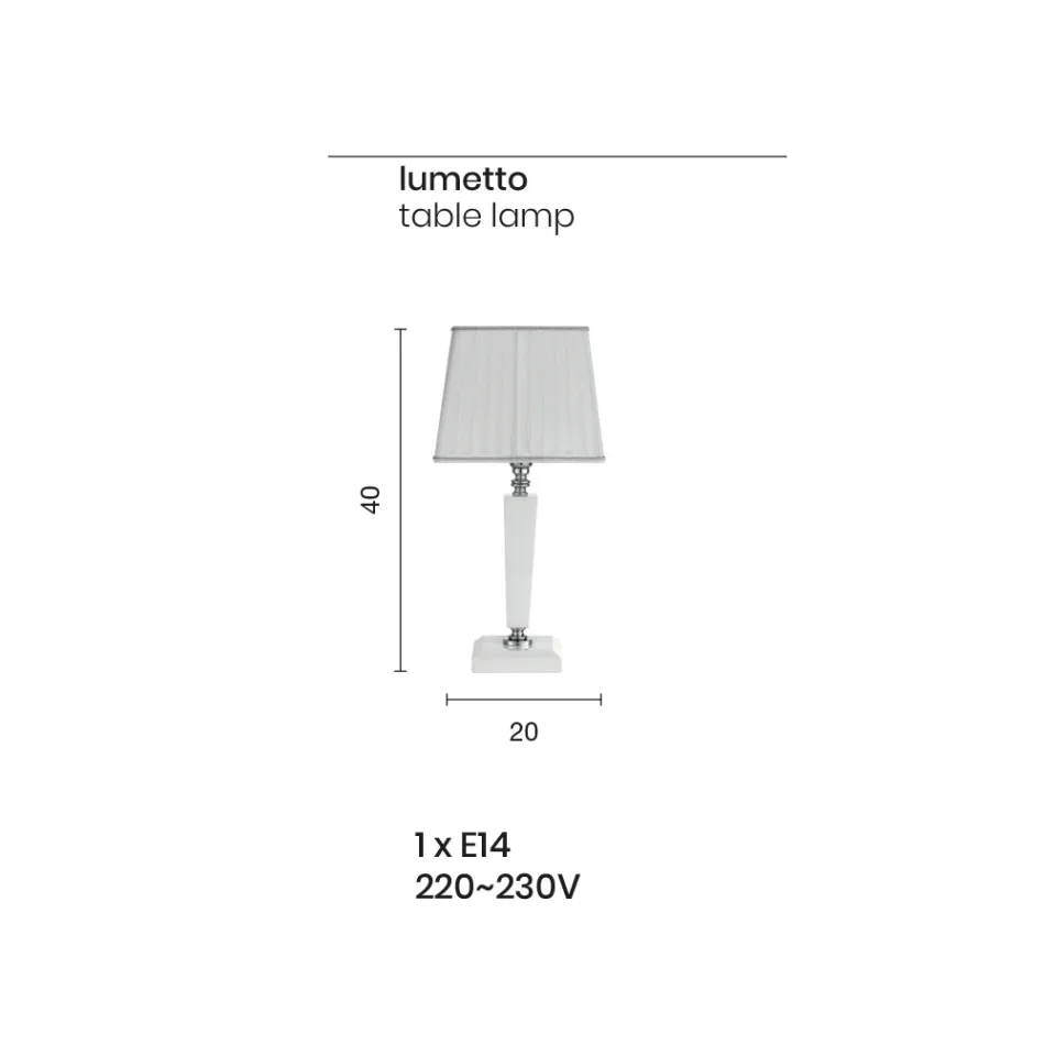 Classic Italian Handmade Glass Table Lamp and Shade - Malaysia Viadurini