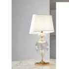 Classic Artisan Glass Table Lamp and Luxury Lampshade - Flanders Viadurini