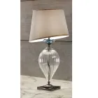 Classic Artisan Glass Table Lamp and Luxury Lampshade - Flanders Viadurini