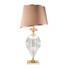 Classic Artisan Glass Table Lamp and Luxury Lampshade - Flanders Viadurini