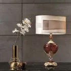 Classic Table Lamp Italian Handcrafted Glass and Crystals - Magrena Viadurini