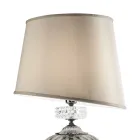 Classic Italian Artisan Glass Table Lamp and Lampshade - Saline Viadurini