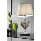Classic Italian Artisan Glass Table Lamp and Lampshade - Saline Viadurini