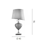 Classic Italian Artisan Glass Table Lamp and Lampshade - Saline Viadurini