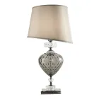 Classic Italian Artisan Glass Table Lamp and Lampshade - Saline Viadurini