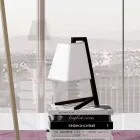 Table Lamp with Structure in Metal and Fabric Made in Italy - Barton Viadurini