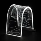 Transparent Acrylic Crystal Table Lamp with Engraved Decoration - Bertella Viadurini