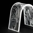 Transparent Acrylic Crystal Table Lamp with Engraved Decoration - Bertella Viadurini