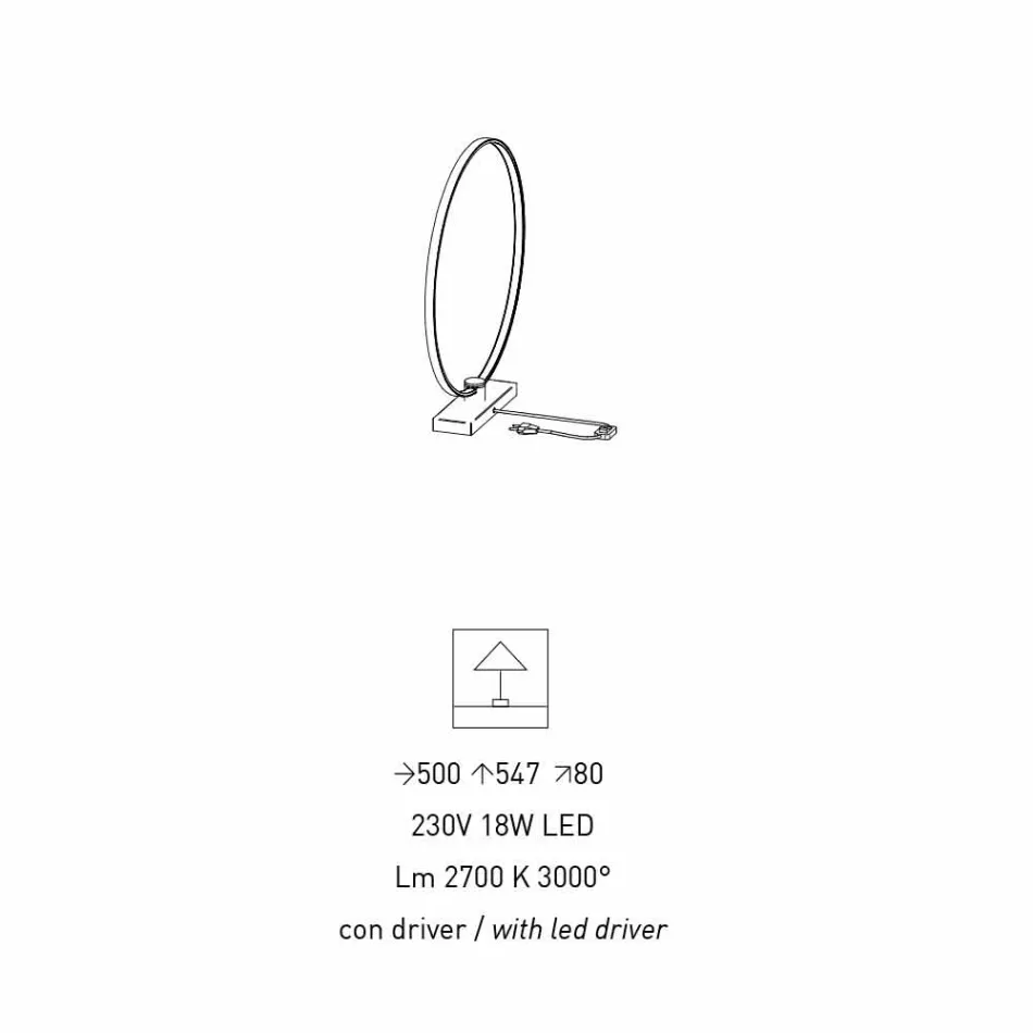 Design Table Lamp in Black Aluminum and Brass Made in Italy - Norma Viadurini