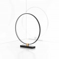 Design Table Lamp in Black Aluminum and Brass Made in Italy - Norma