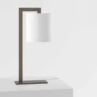 Design Table Lamp in Metal and White Linen Made in Italy - Bali Viadurini