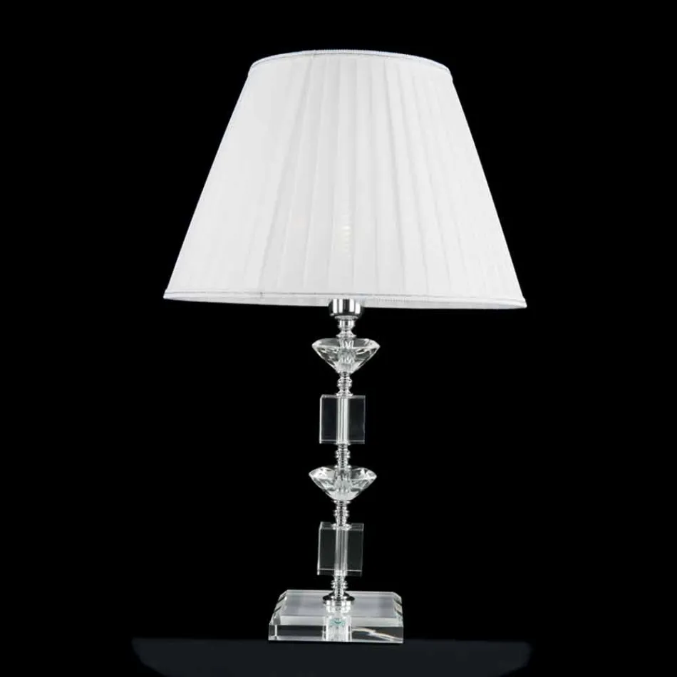 Design table lamp in Ivy glass and crystal, made in Italy Viadurini