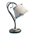Table Lamp Iron and Ceramic Hand Painted Embroidery Effect - Ravenna