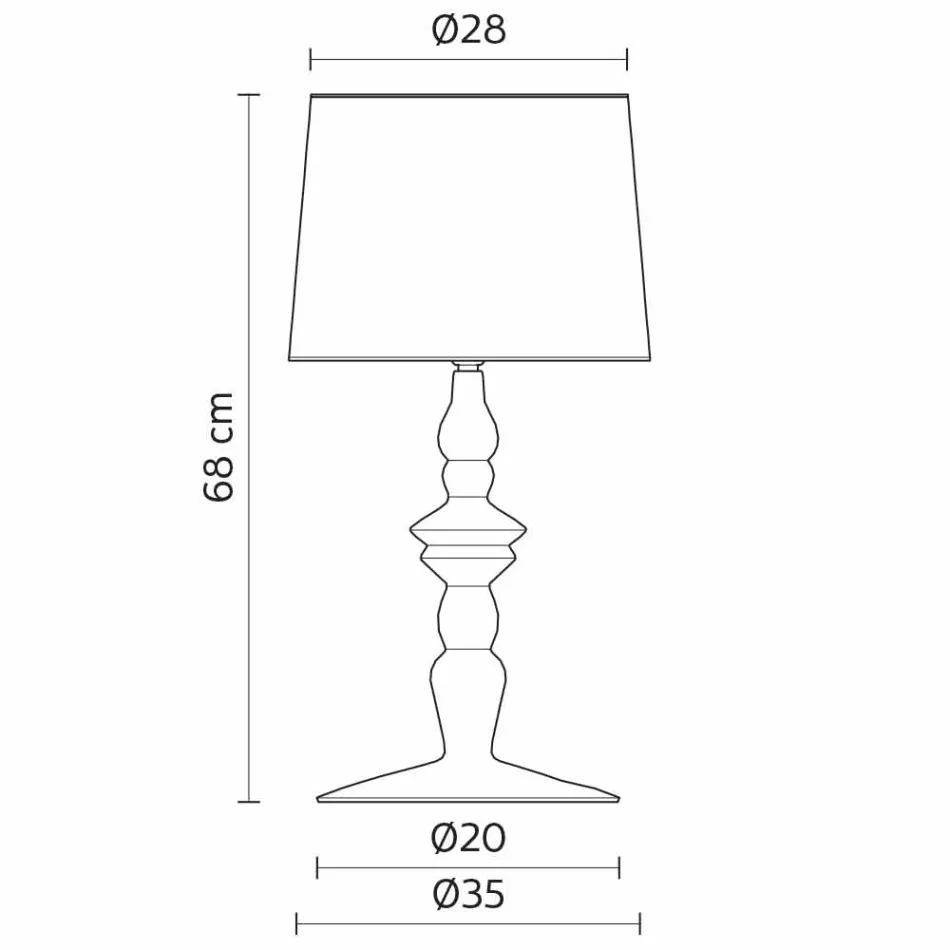 Table Lamp in White Ceramic and Linen Lampshade 2 Dimensions - Cadabra Viadurini