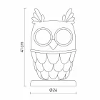 Table Lamp in Matt White Ceramic 2 Lights Modern Design Owl - Owl Viadurini