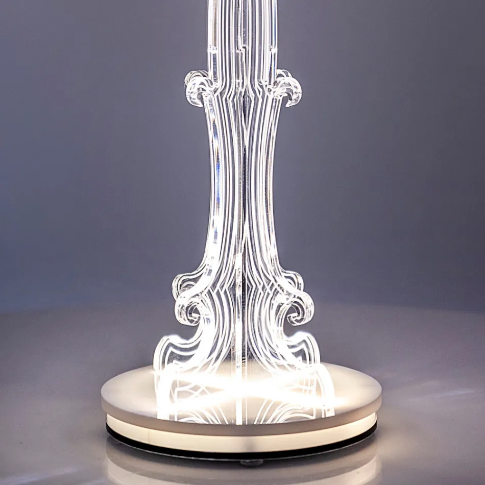 Aurel Plexiglass Table Lamp in Two Sizes Made in Italy Viadurini