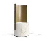 Table Lamp in Paonazzo Marble and Metal Made in Italy - Azumane Viadurini