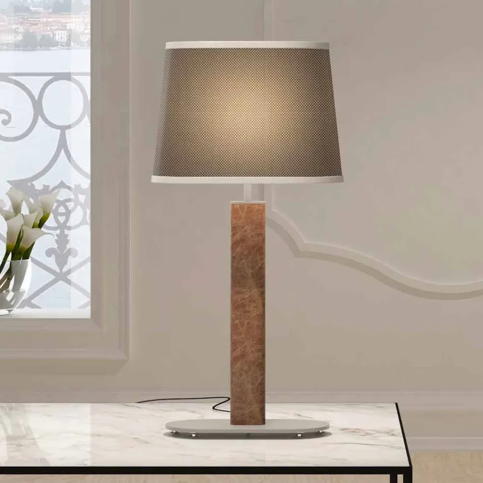 Metal Table Lamp with Fabric Lampshade Made in Italy - Jump Viadurini
