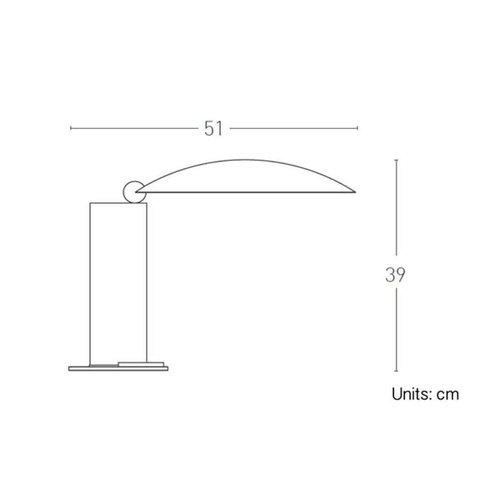 Table Lamp in Chrome or Black Metal with LED Made in Italy - Orlando Viadurini