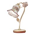 Table Lamp in Metal and Hand-Decorated Ceramic with Rose - Pisa