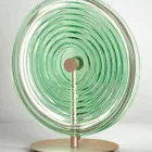 Table Lamp in Metal and Glass Decorated with Concentric Lines - Hackberry Viadurini